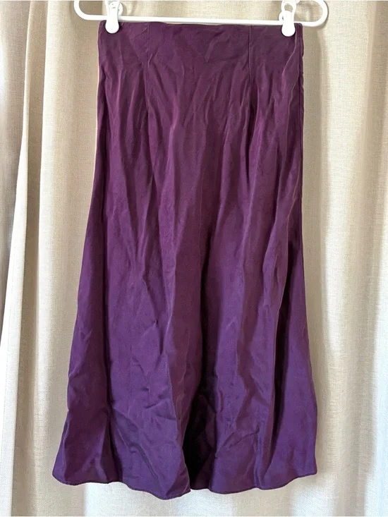 Quince “Eggplant” Washable Silk Skirt size S - Picture 3 of 5